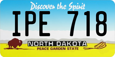 ND license plate IPE718