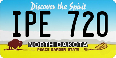 ND license plate IPE720