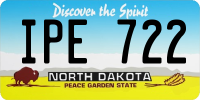 ND license plate IPE722