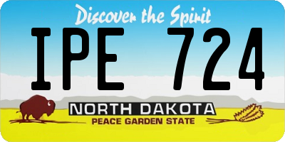 ND license plate IPE724