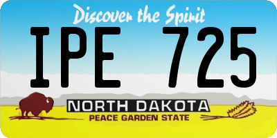 ND license plate IPE725
