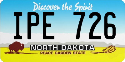 ND license plate IPE726