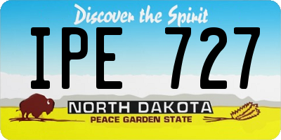 ND license plate IPE727