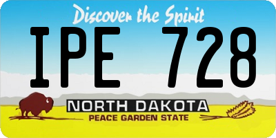 ND license plate IPE728