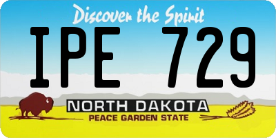 ND license plate IPE729