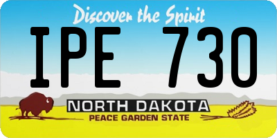 ND license plate IPE730