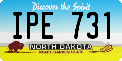 ND license plate IPE731