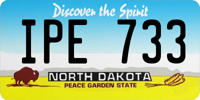 ND license plate IPE733