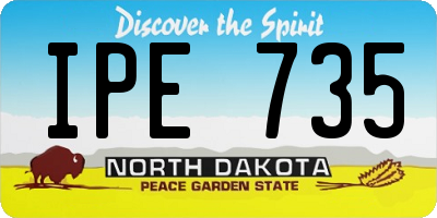 ND license plate IPE735