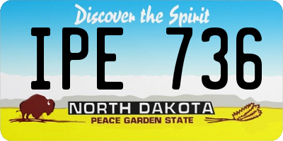 ND license plate IPE736