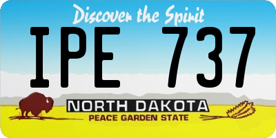ND license plate IPE737