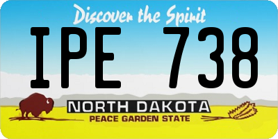 ND license plate IPE738