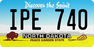 ND license plate IPE740