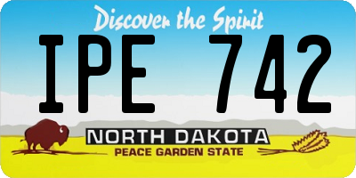 ND license plate IPE742