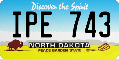 ND license plate IPE743