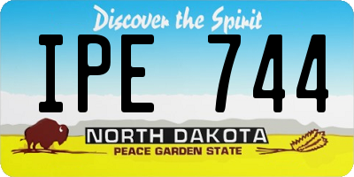 ND license plate IPE744