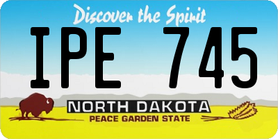 ND license plate IPE745