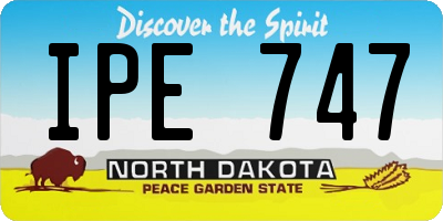 ND license plate IPE747