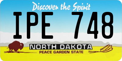 ND license plate IPE748