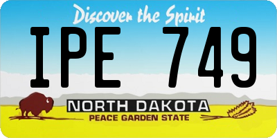 ND license plate IPE749