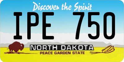 ND license plate IPE750