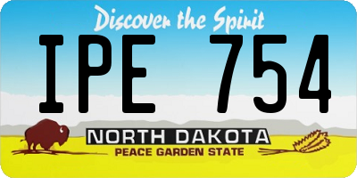 ND license plate IPE754