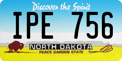 ND license plate IPE756