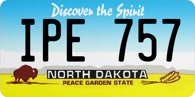 ND license plate IPE757