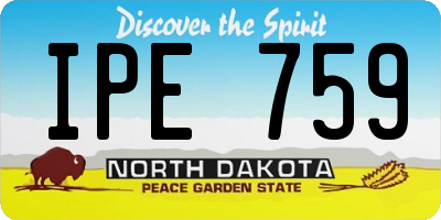 ND license plate IPE759