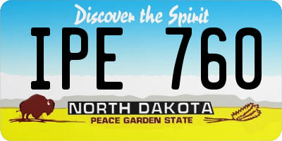 ND license plate IPE760