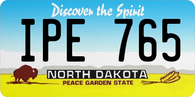 ND license plate IPE765