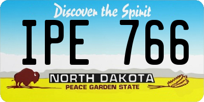 ND license plate IPE766