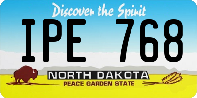 ND license plate IPE768