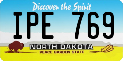 ND license plate IPE769