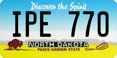 ND license plate IPE770