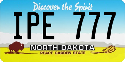 ND license plate IPE777