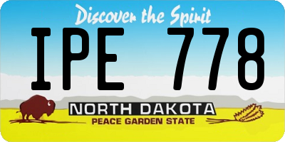 ND license plate IPE778