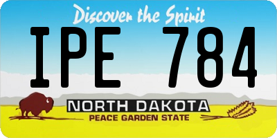 ND license plate IPE784
