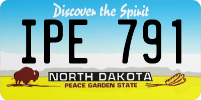 ND license plate IPE791