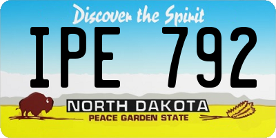 ND license plate IPE792