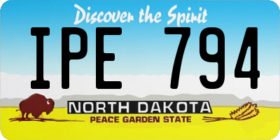ND license plate IPE794