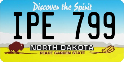 ND license plate IPE799
