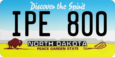ND license plate IPE800