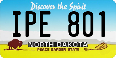 ND license plate IPE801