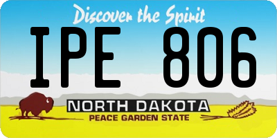 ND license plate IPE806