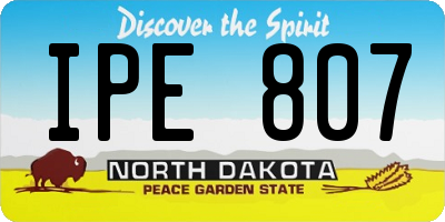 ND license plate IPE807