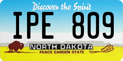 ND license plate IPE809