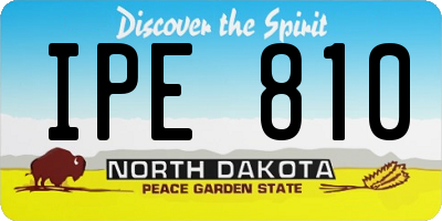 ND license plate IPE810