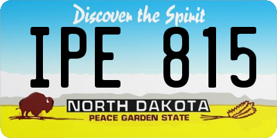 ND license plate IPE815