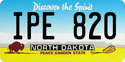 ND license plate IPE820